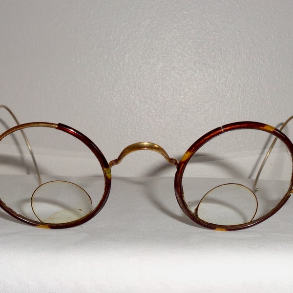 Antique Windsor Round Bifocal Glasses By Miller In Their Original Case