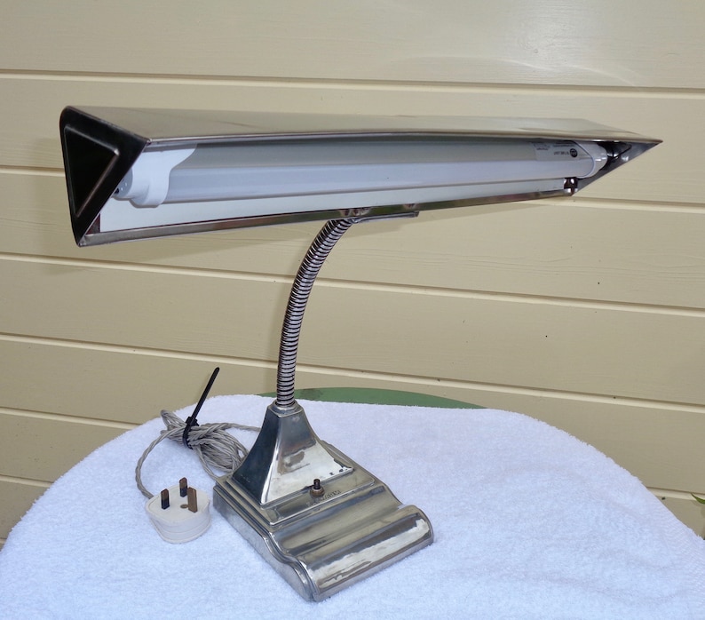 Metal Gooseneck Flexarm Fluorescent Desk Lamp Etsy