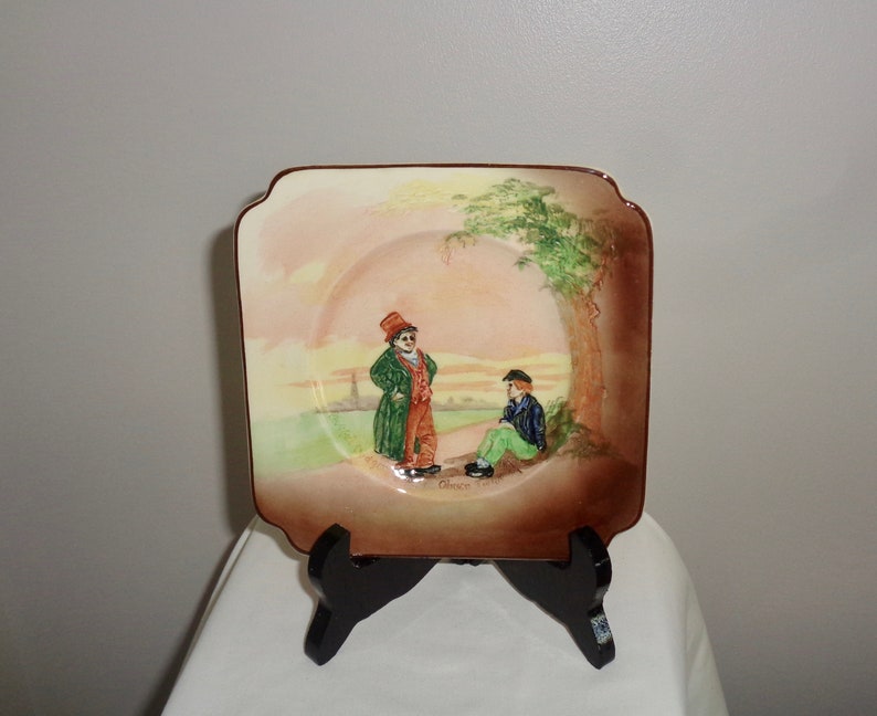6 Plate With Relief Figures of Oliver Twist /& The Artful Dodger Oliver Twist Square Side Plate D5833 By Royal Doulton