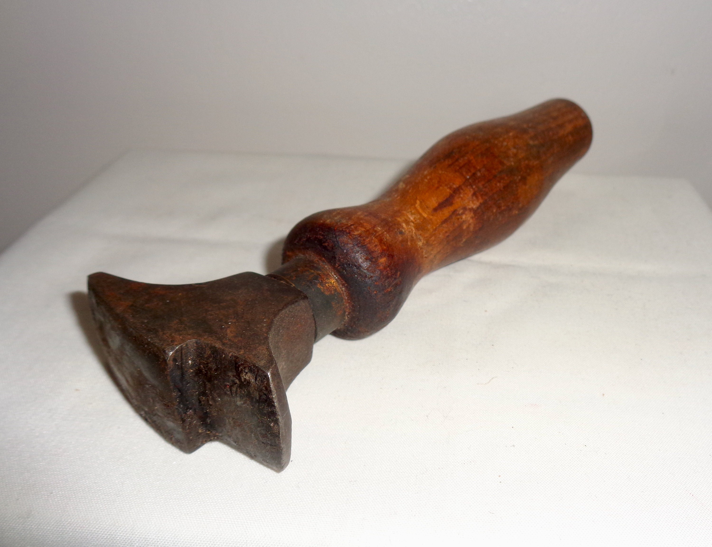Vintage Small Hand Tool With Wood Handle & Anvil Shaped Metal Etsy