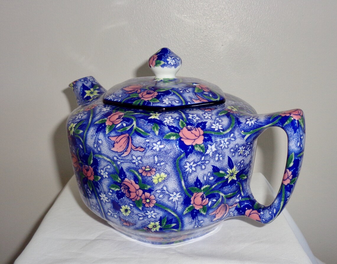 Vintage Ringtons Hector Blue Chintz Maling Replica Teapot Etsy