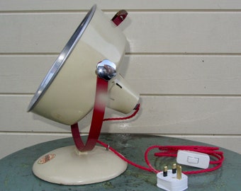 1950s PIFCO Desk Lamp Repurposed From An Infra Red Medical Lamp. Industrial Lighting. Rewired and Working.