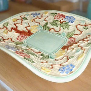 1960er Jahre Indische Baum Quadratische Obstschale Von HJ Wood Staffordshire