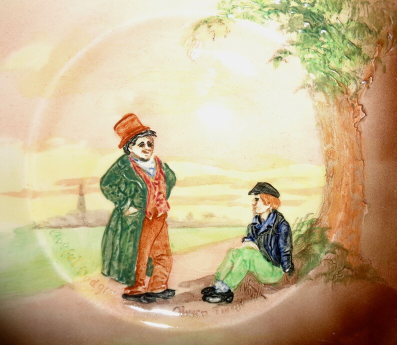 6 Plate With Relief Figures of Oliver Twist /& The Artful Dodger Oliver Twist Square Side Plate D5833 By Royal Doulton