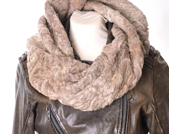 Unisex Luxury persian fur loop scarf, fur scarf Persian, pelliccia, sciarpe di astrakan, écharpe di fourrure, bufanda de la piel karakul