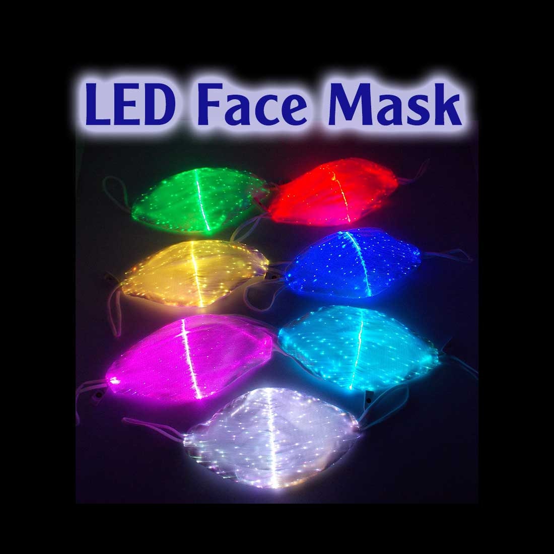Light up face mask LED color changing mask Fiber Optic Party Etsy