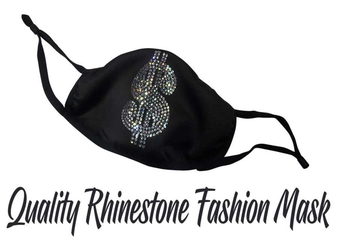 Rhinestone Bling Face Mask Dollar Sign Money Mask Big Etsy