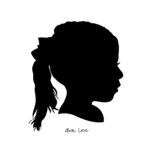 Black and White Custom Silhouette | Child Silhouette Portrait | Profile Silhouette | Silhouette Art | Traditional Silhouette