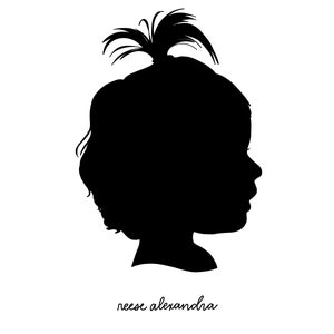 Black and White Custom Silhouette Child Silhouette Portrait Profile Silhouette Silhouette Art Traditional Silhouette image 3