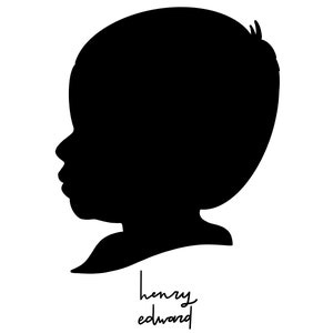 Black and White Custom Silhouette Child Silhouette Portrait Profile Silhouette Silhouette Art Traditional Silhouette image 4