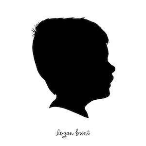 Black and White Custom Silhouette Child Silhouette Portrait Profile Silhouette Silhouette Art Traditional Silhouette image 2