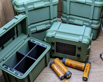 Ordnung im Army Style - Charme: Praktische Batterie-Aufbewahrung - Batterie Aufbewahrungsbox - Top Qualität, Stabil, Stapelbar!