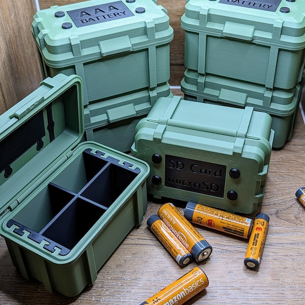 Ordnung im Army Style - Charme: Praktische Batterie-Aufbewahrung - Batterie Aufbewahrungsbox - Top Qualität, Stabil, Stapelbar!