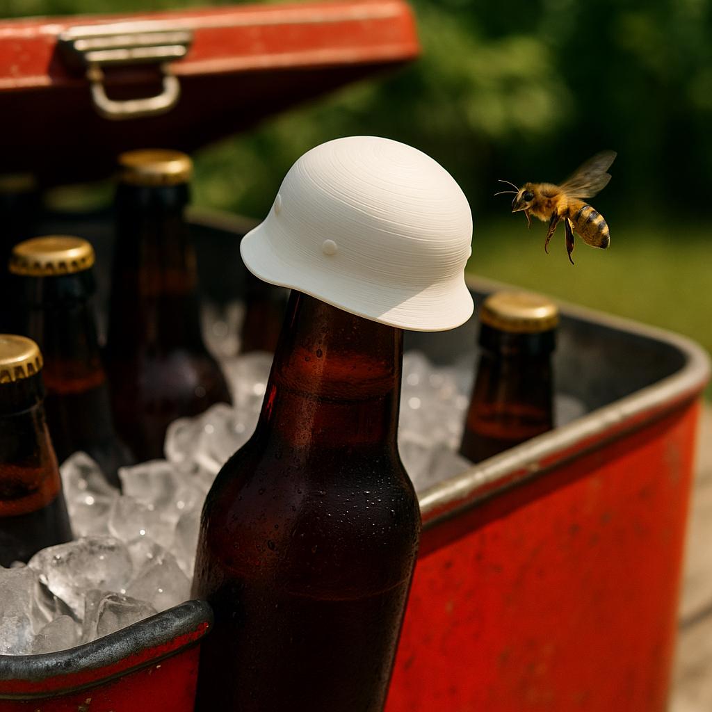 Beer Bottle Helmet Insect Repellent & Fun Party Gadget Beer