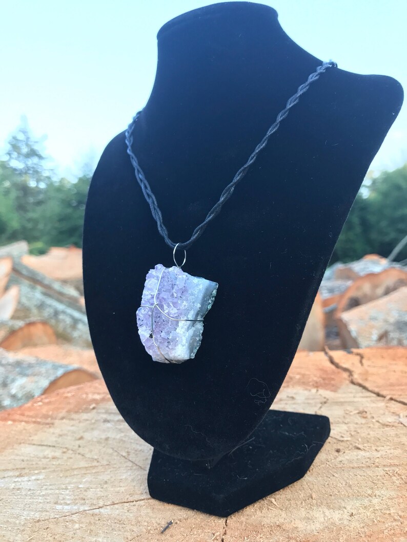 Amethyst Stone Wrapped in Sterling Silver Wire