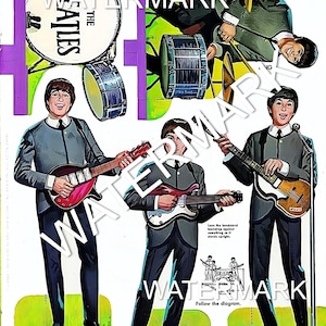 The Beatles Paper Dolls Print EZ Print REPRODUCTION John Lennon,Paul McCartney,Ringo George Harrison Party Cake Toppers Fab Four 300dpi