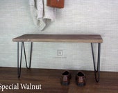 Wood Bench Farmhouse Decor Entryway Bench Hairpin Bench Rustic Bench Console Home Decor Bench Seating Custom Bench Modern Home Decor Wood
