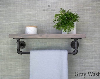 floating shelves for towels in bathroom