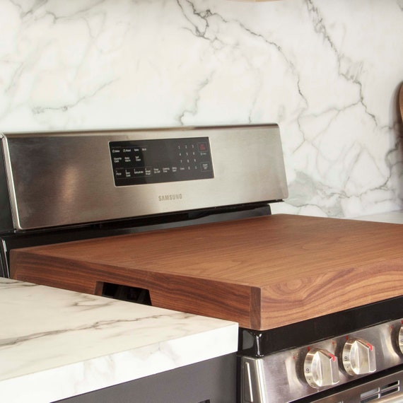 CUTTING BOARD Wood Stove Top Cover for Gas Stove. Walnut or Maple