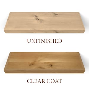 Unfinished and clear coat finishes.