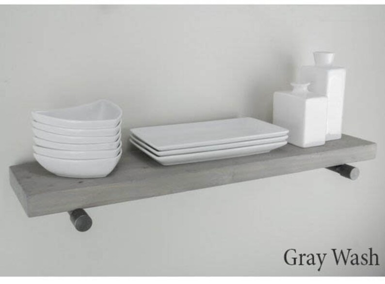 Gray Floating Shelves Wooden Shelf Farmhouse Decor 50