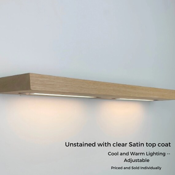 Floating light wood shelves deals