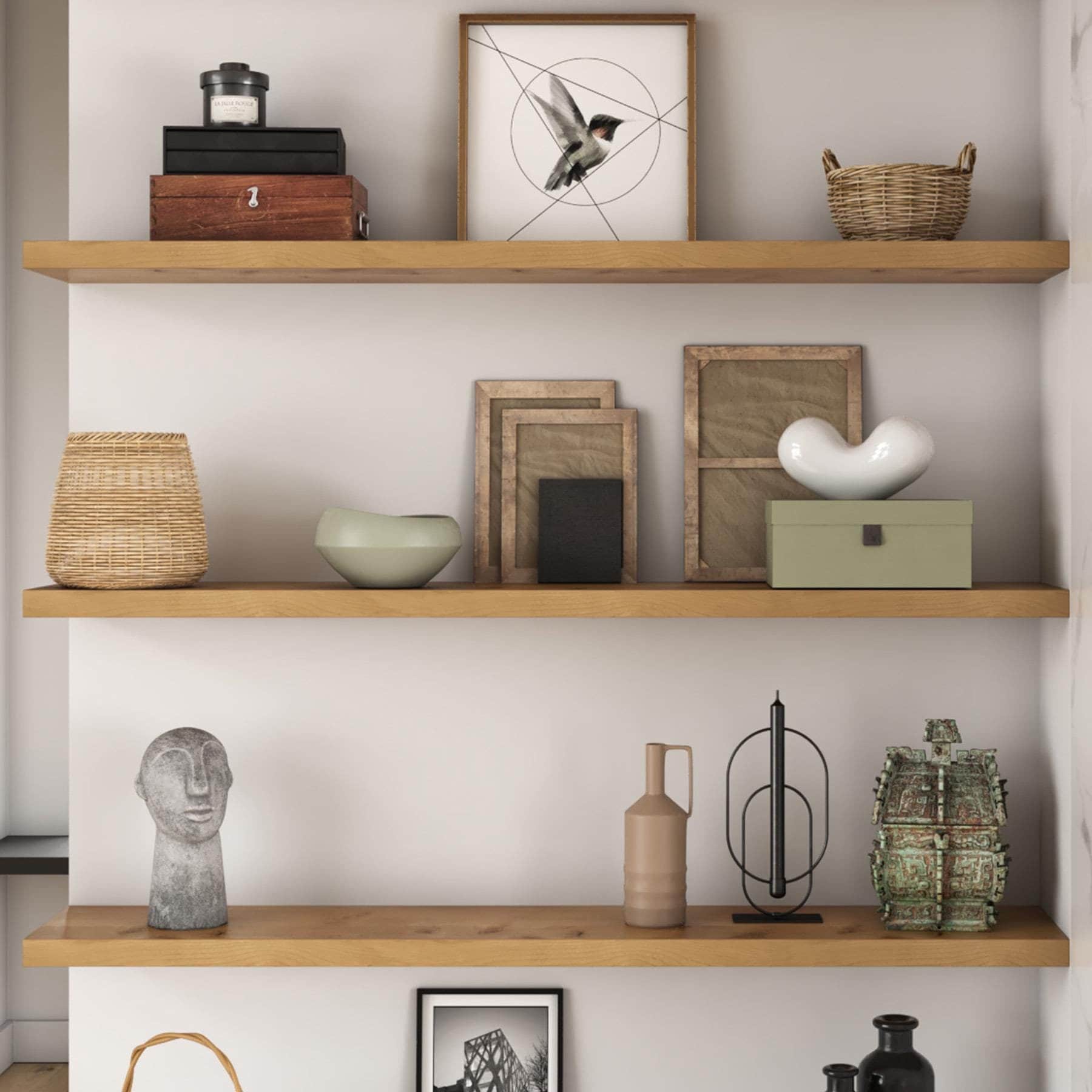 HEAVY DUTY Floating Shelves, Rustic Kitchen Wood Floating Shelf, Custom Wall Shelf, Bathroom Shelving | Rustic Alder