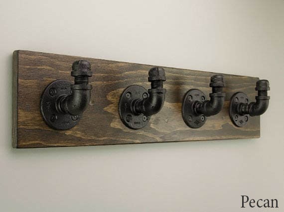 24" Details about   DOMEK Farmhouse Coat Rack Wall Mounted Wooden Vintage Iron Hooks Fir