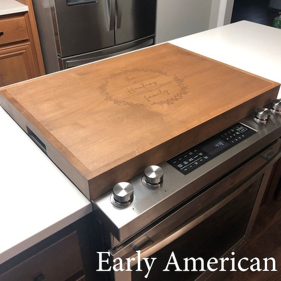  ZGO Noodle Board Stove Cover - Wood Stove Top Cover with  Handles, Stovetop Covers for Electric Stove, Stove Covers for Gas Stove Top(Walnut)  : Office Products