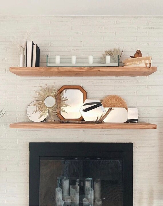 Hidden Bracket Rustic Floating Shelves Floating Shelf Etsy