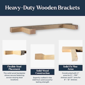 White Oak Floating Shelves, 3” Thick, Heavy Duty, Custom Wood Shelf, Extra Thick image 11
