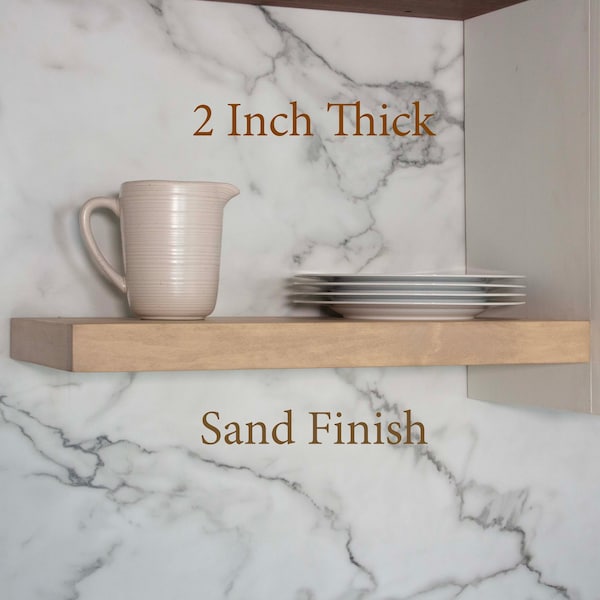 2 INCH THICK Floating Shelves, Heavy-Duty Kitchen Floating Shelf, Modern Farmhouse, J Thomas Home