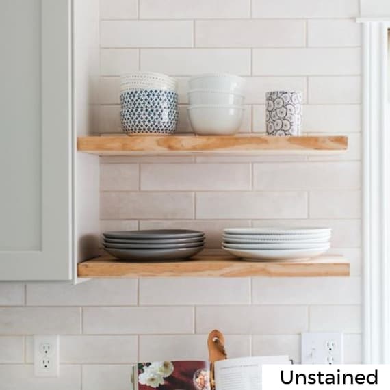Rustic Pine Floating Shelves. Wood Floating Shelf. Wood Bathroom