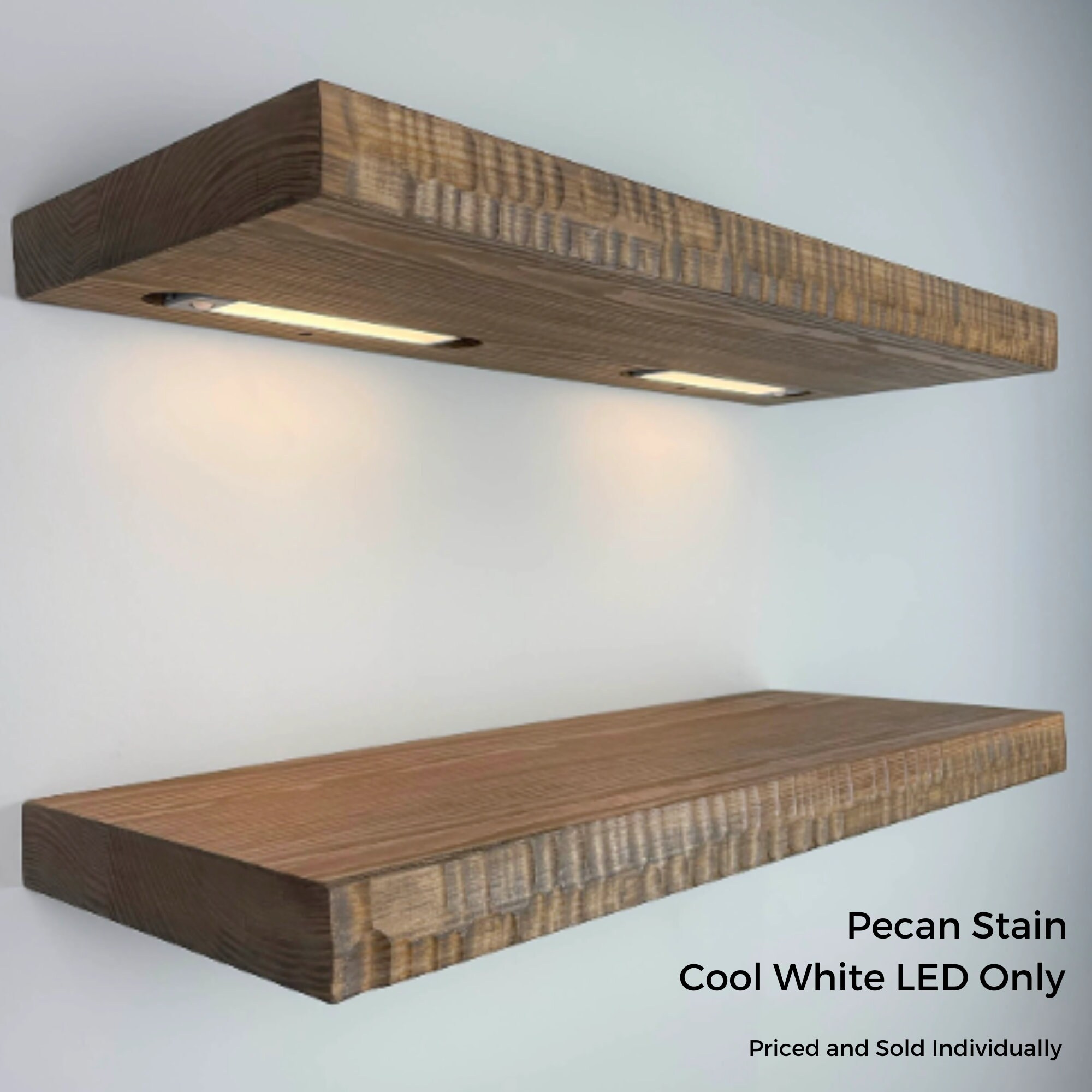 White Floating Shelf, solid wood, custom length and depth Floating Shelf, Heavy Duty Hidden