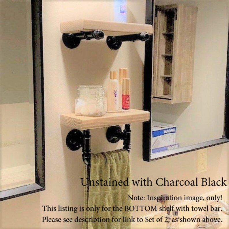 Floating Shelves With Towel Bar Floating Towel Bar Shelf Etsy