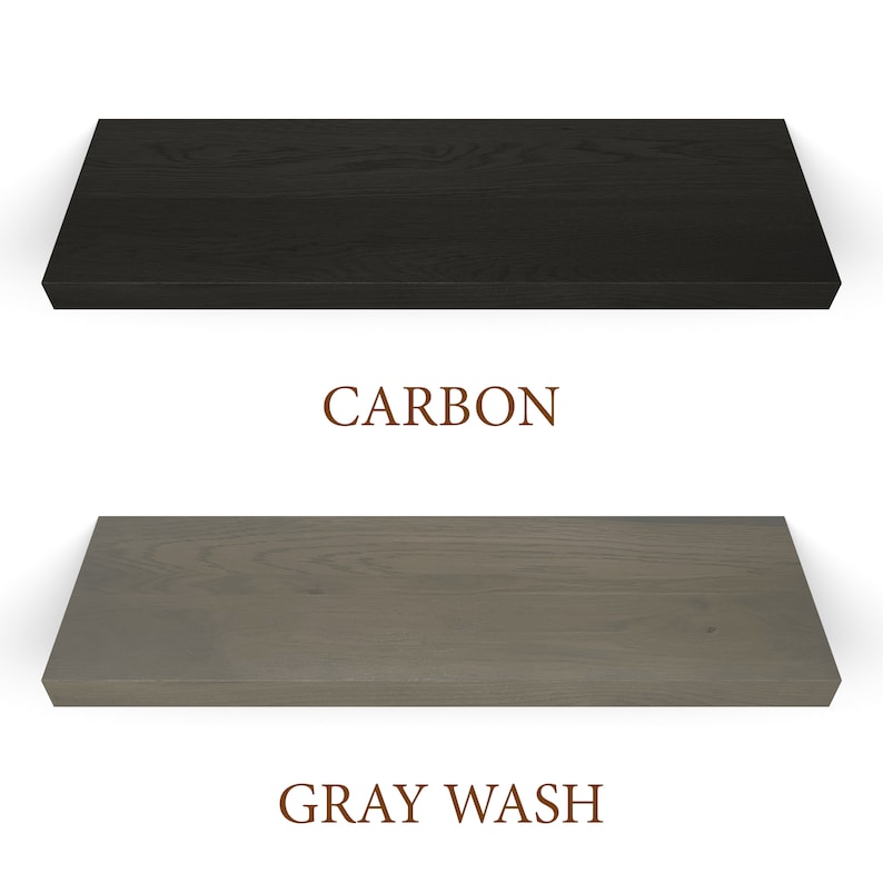 Carbon and gray wash finishes.