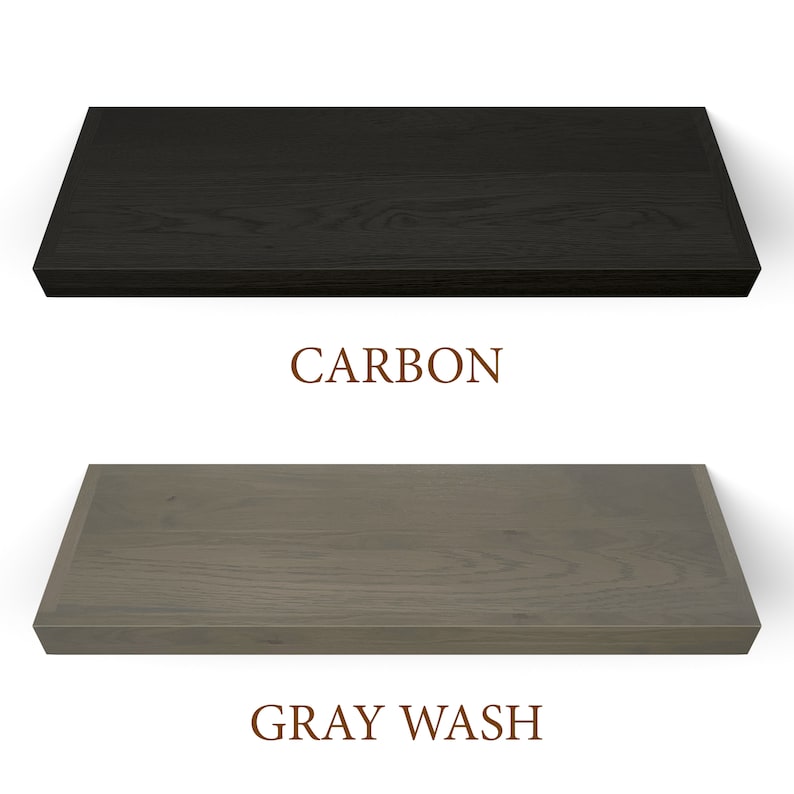 Carbon and gray wash finishes.