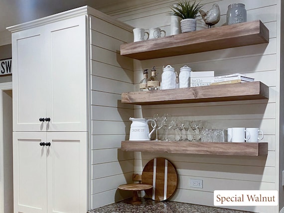 Rustic Wood Floating Shelves. Bathroom Floating Shelf. Kitchen