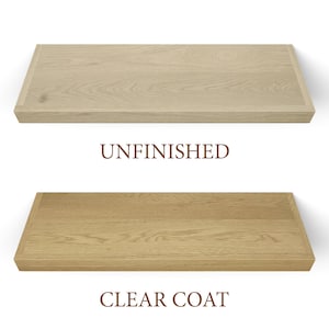 Unfinished and clear coat finishes.