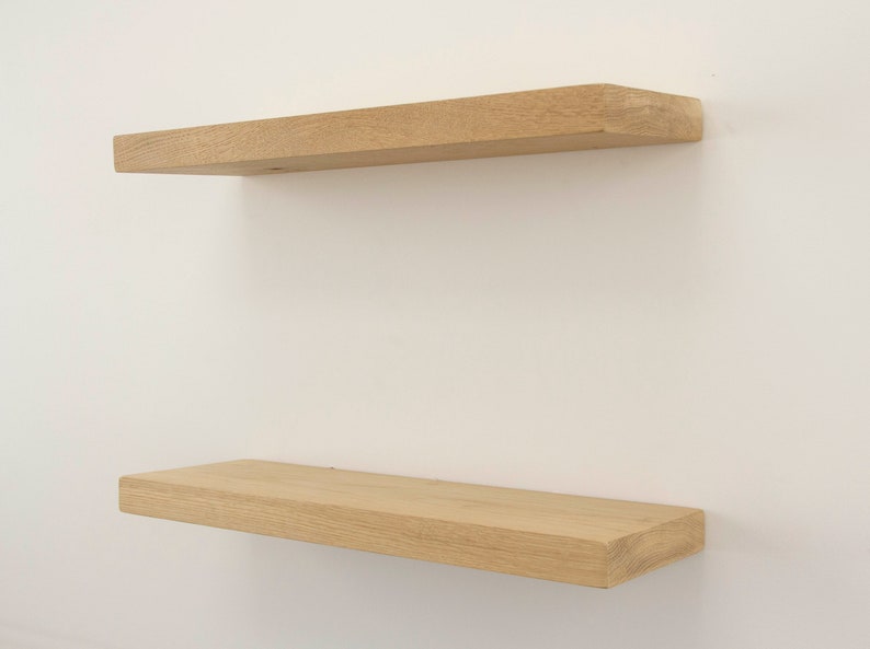 WHITE OAK Hidden Bracket Premium Floating Shelves Floating Etsy