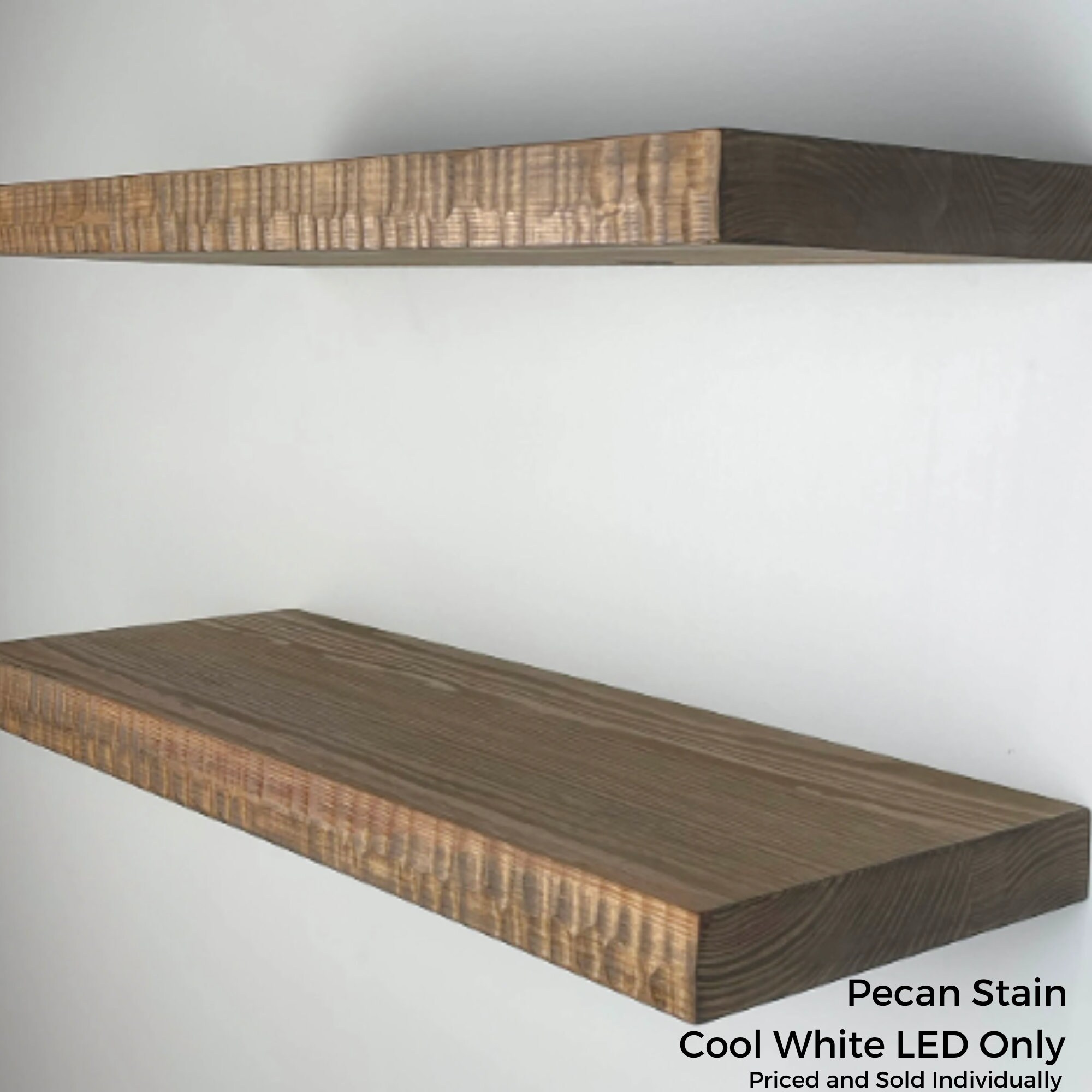 Reclaimed Wood Floating Shelves. LED Lighted Rustic Floating Etsy