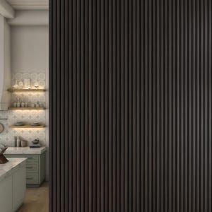 Acoustic Slat Wall Panels in Blackened Oak - Etsy