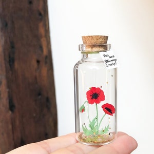 Cadeau Coquelicot, Fiole Message, Noces de Coquelicot, Cadeau romantique et personnalisé 8 ans de mariage pour Couples, Homme, Femme, Amour
