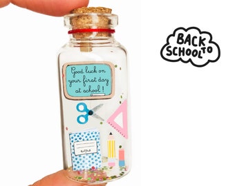 Back to School Gift, Personalized Message in a Bottle for Kids, Elementary, Teacher Appreciation, Encouragement Motivation Cards, Graduation