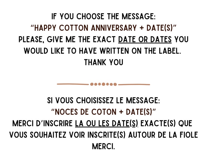 Cadeau Noces de Coton, 1 an de mariage, Fiole message Fleur de coton, Cadeau personnalisé symbolique pour femme, homme, Couples, image 10