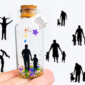 Fiole message, Cadeau personnalisé pour homme, Fête des pères, Anniversaire, Père fille, Père fils, Mini bouteille Porte bonheur pour Papa