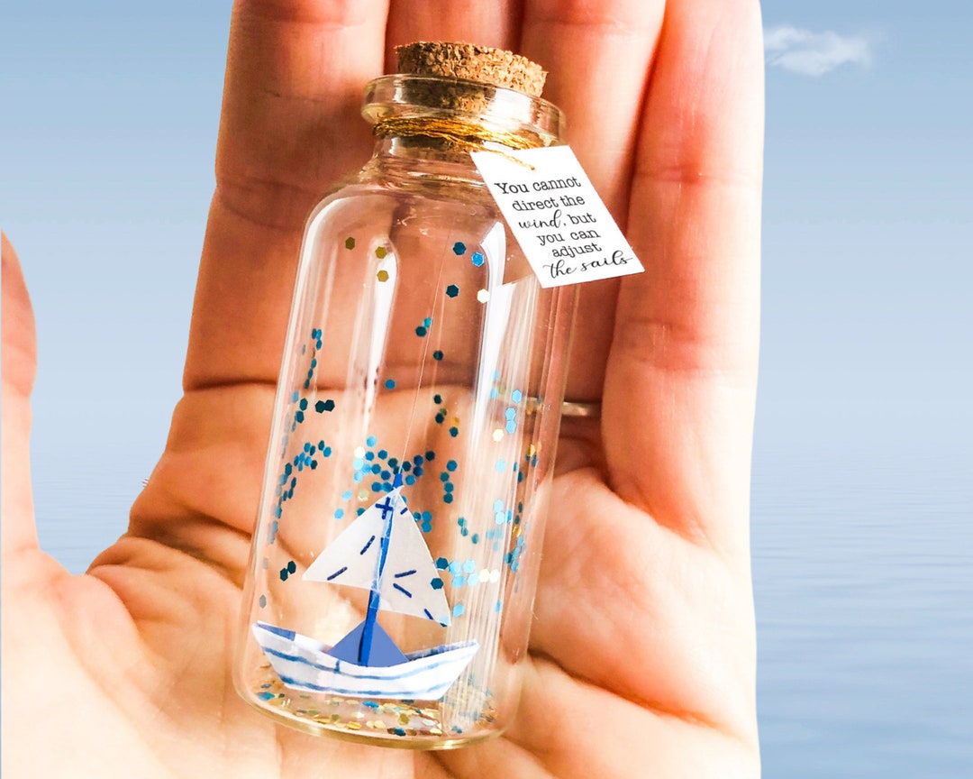 Origami Boat in a Bottle: Personalized Sailing Gift, Marine Keepsake - Etsy Canada
