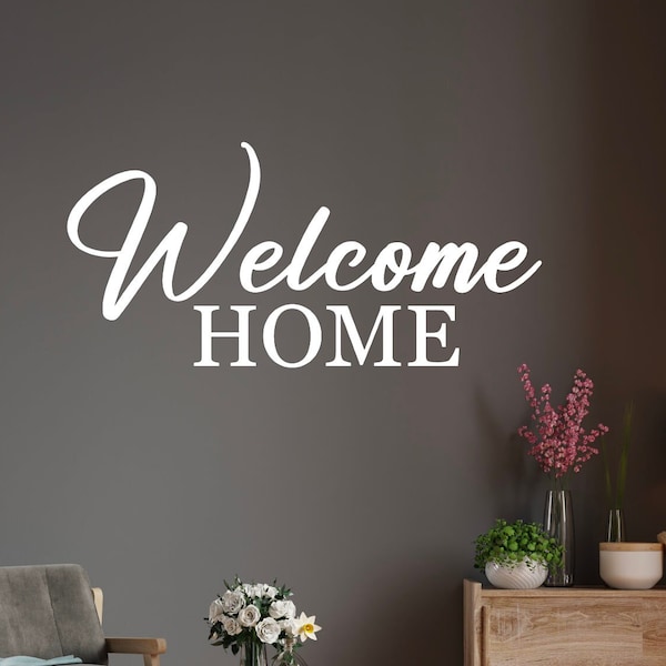 Welcome HOME wall vinyl - Home Wall Vinyl - Family Wall Decal - Welcome to your home decor - Family Time Wall Vinyl