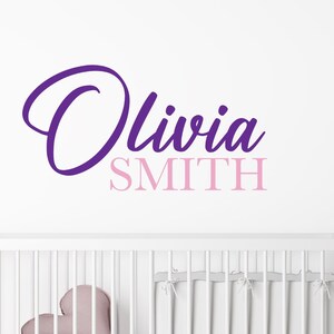 Personalized Wall Decal Girl Name Wall Decal Nursery Wall Decal Personalized Name Decal Vinyl Wall Decal Girls Name Decal Vinyl Lettering
