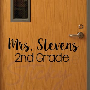 Customized Script Classroom Door vinyl wall decal School Home Elementary Classroom Teacher Bedroom Decal Educational